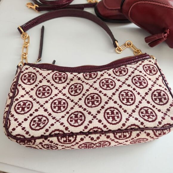 Tory Burch T Monogram Chenille Studio Shoulder Bag - Picture 3 of 11